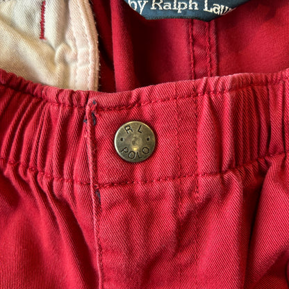 90's Polo Ralph Lauren ラルフローレン コットンイージーショーツ ショートパンツ レッド(L)/A4196P-SO