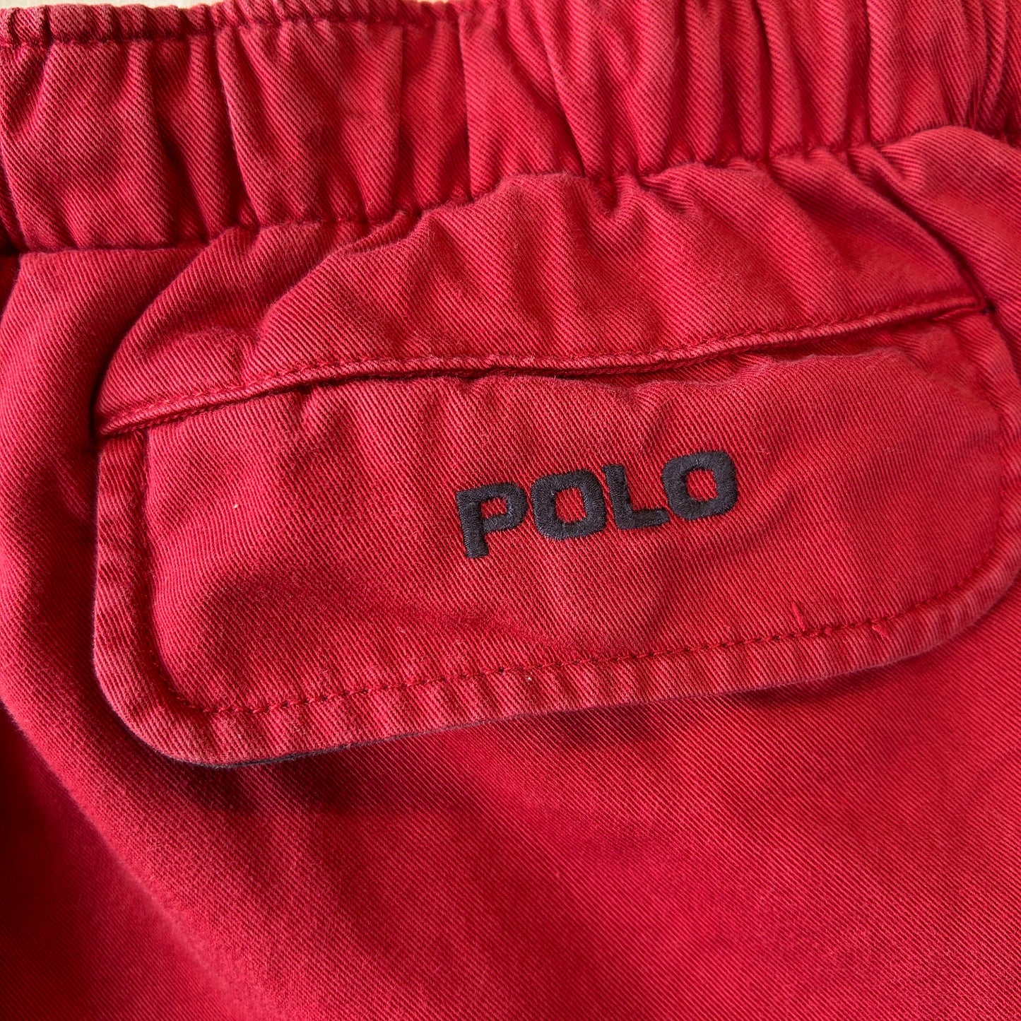 90's Polo Ralph Lauren ラルフローレン コットンイージーショーツ ショートパンツ レッド(L)/A4196P-SO