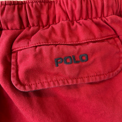 90's Polo Ralph Lauren ラルフローレン コットンイージーショーツ ショートパンツ レッド(L)/A4196P-SO