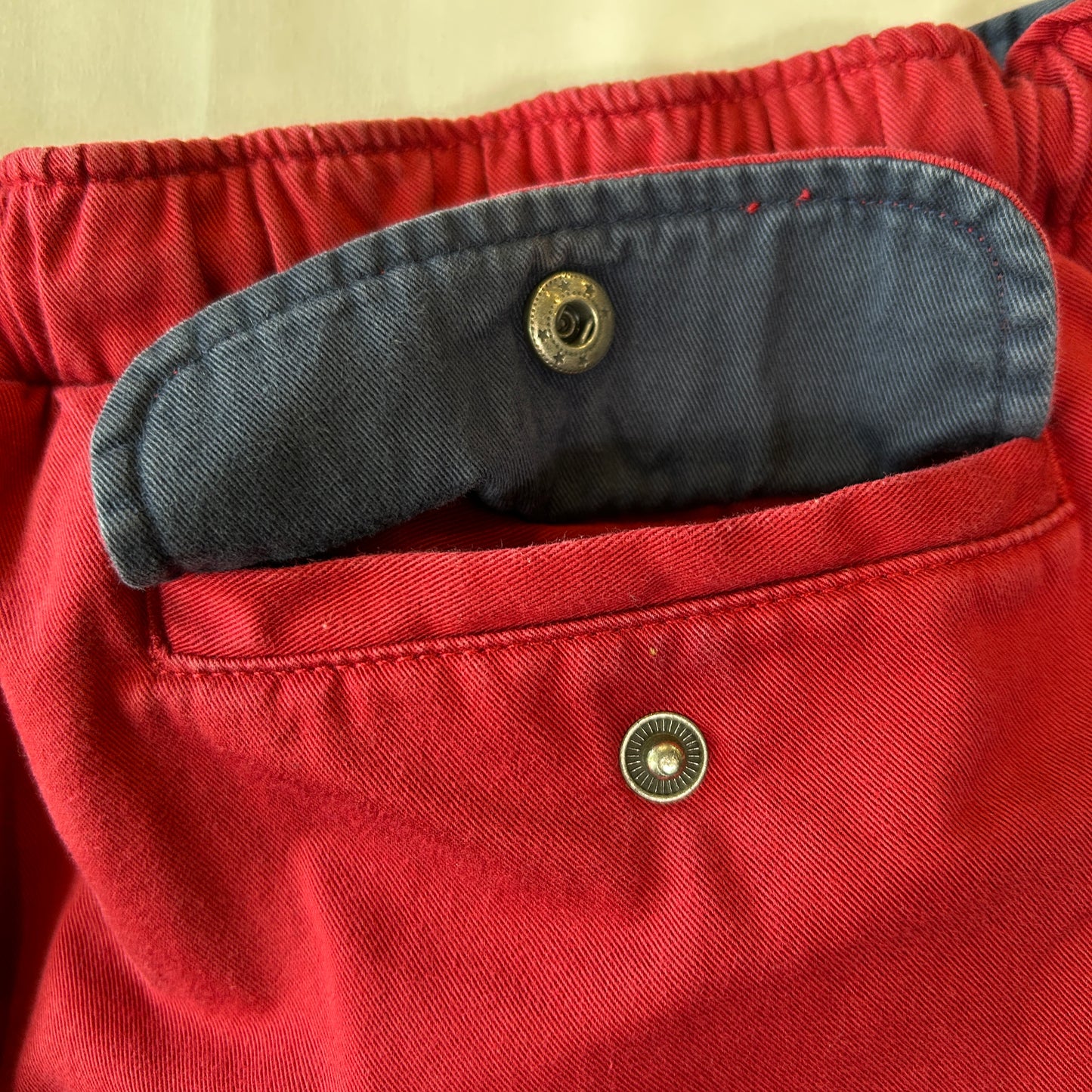 90's Polo Ralph Lauren ラルフローレン コットンイージーショーツ ショートパンツ レッド(L)/A4196P-SO