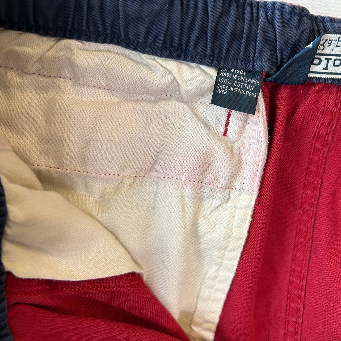90's Polo Ralph Lauren ラルフローレン コットンイージーショーツ ショートパンツ レッド(L)/A4196P-SO