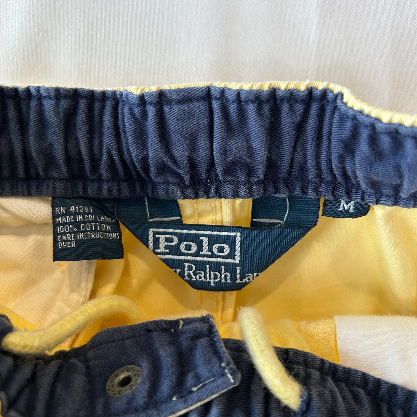 90's Polo Ralph Lauren ラルフローレン コットンイージーショーツ ショートパンツ イエロー(M)/A4198P-SO