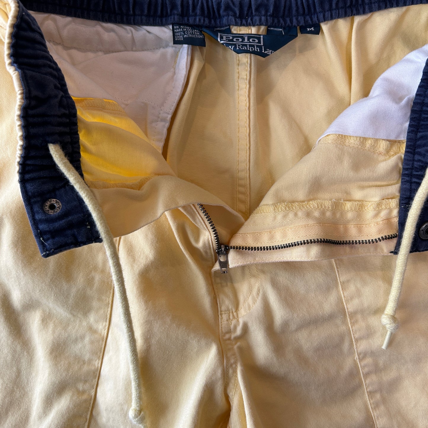90's Polo Ralph Lauren ラルフローレン コットンイージーショーツ ショートパンツ イエロー(M)/A4198P-SO