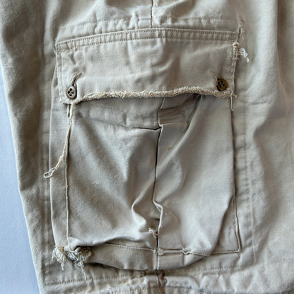 90's RRL ラルフローレン ダック地 カーゴショーツ ハーフパンツ ベージュ 襤褸 三つ星タグ(30)/C1035P-SO