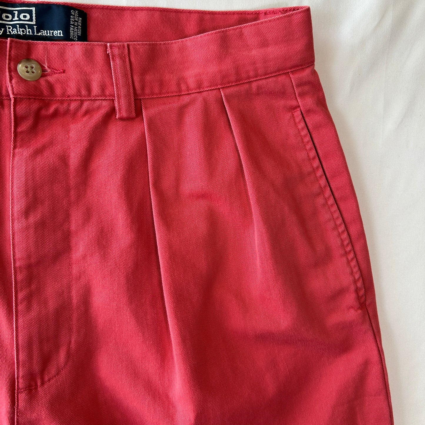 90's Polo Ralph Lauren ラルフローレン "TYLER SHORT" タックショーツ　ハーフパンツ ピンク(32)/C1036P-SO
