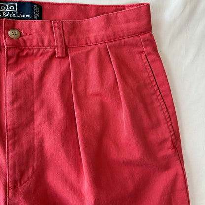 90's Polo Ralph Lauren ラルフローレン "TYLER SHORT" タックショーツ　ハーフパンツ ピンク(32)/C1036P-SO