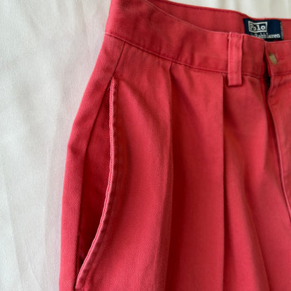 90's Polo Ralph Lauren ラルフローレン "TYLER SHORT" タックショーツ　ハーフパンツ ピンク(32)/C1036P-SO