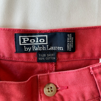 90's Polo Ralph Lauren ラルフローレン "TYLER SHORT" タックショーツ　ハーフパンツ ピンク(32)/C1036P-SO