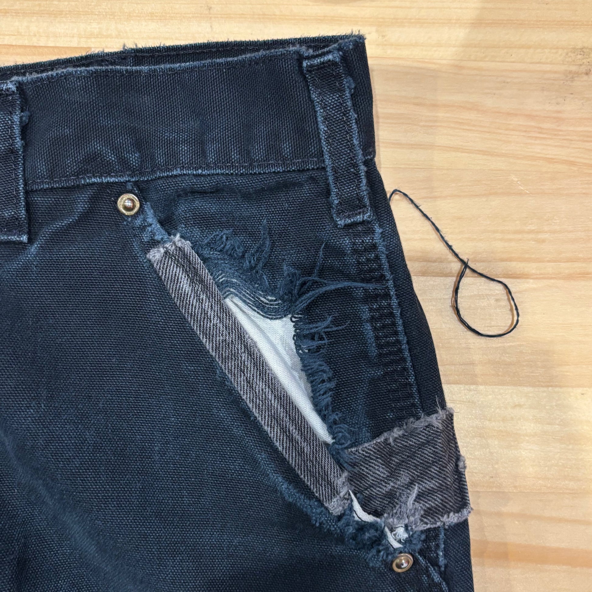 たたた　carhartt ダブルニー　ブラック Carhartt ダブルニーブラック 34✖️34