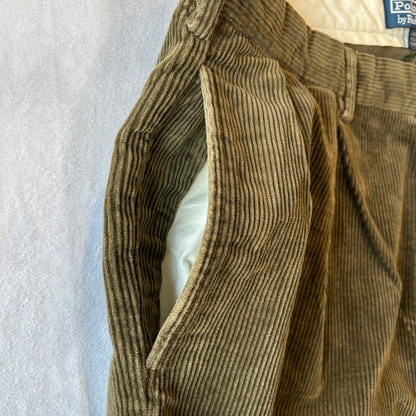 Polo byRalph Lauren ラルフ "ANDREW PANTS" ２タック太畝 コーデュロイパンツ ブラウン(36×34)/A9128P-SO