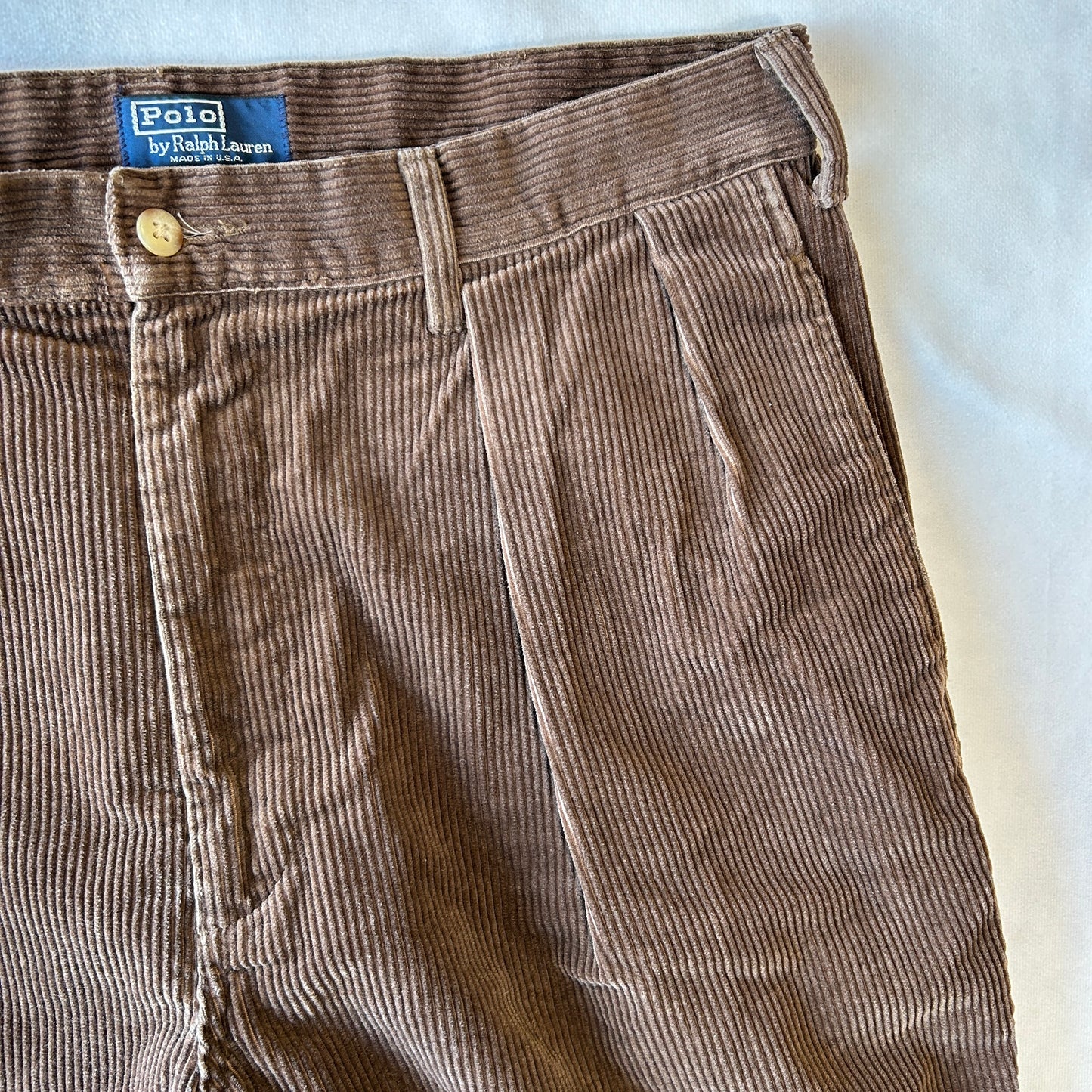 90's Polo ラルフローレン"POLO CORDS" ２タックコーデュロイパンツ USA製 ブラウン/A9134P-SO