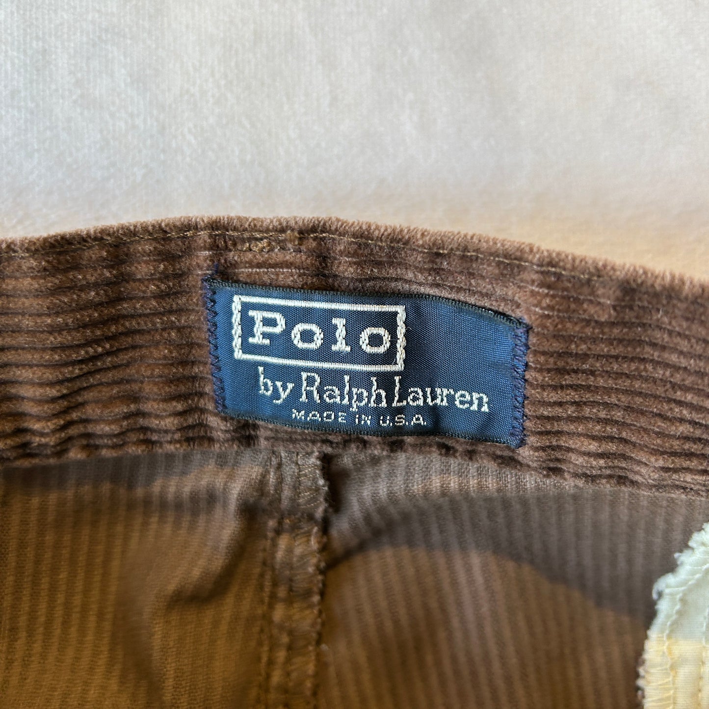 90's Polo ラルフローレン"POLO CORDS" ２タックコーデュロイパンツ USA製 ブラウン/A9134P-SO