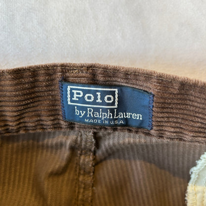 90's Polo ラルフローレン"POLO CORDS" ２タックコーデュロイパンツ USA製 ブラウン/A9134P-SO