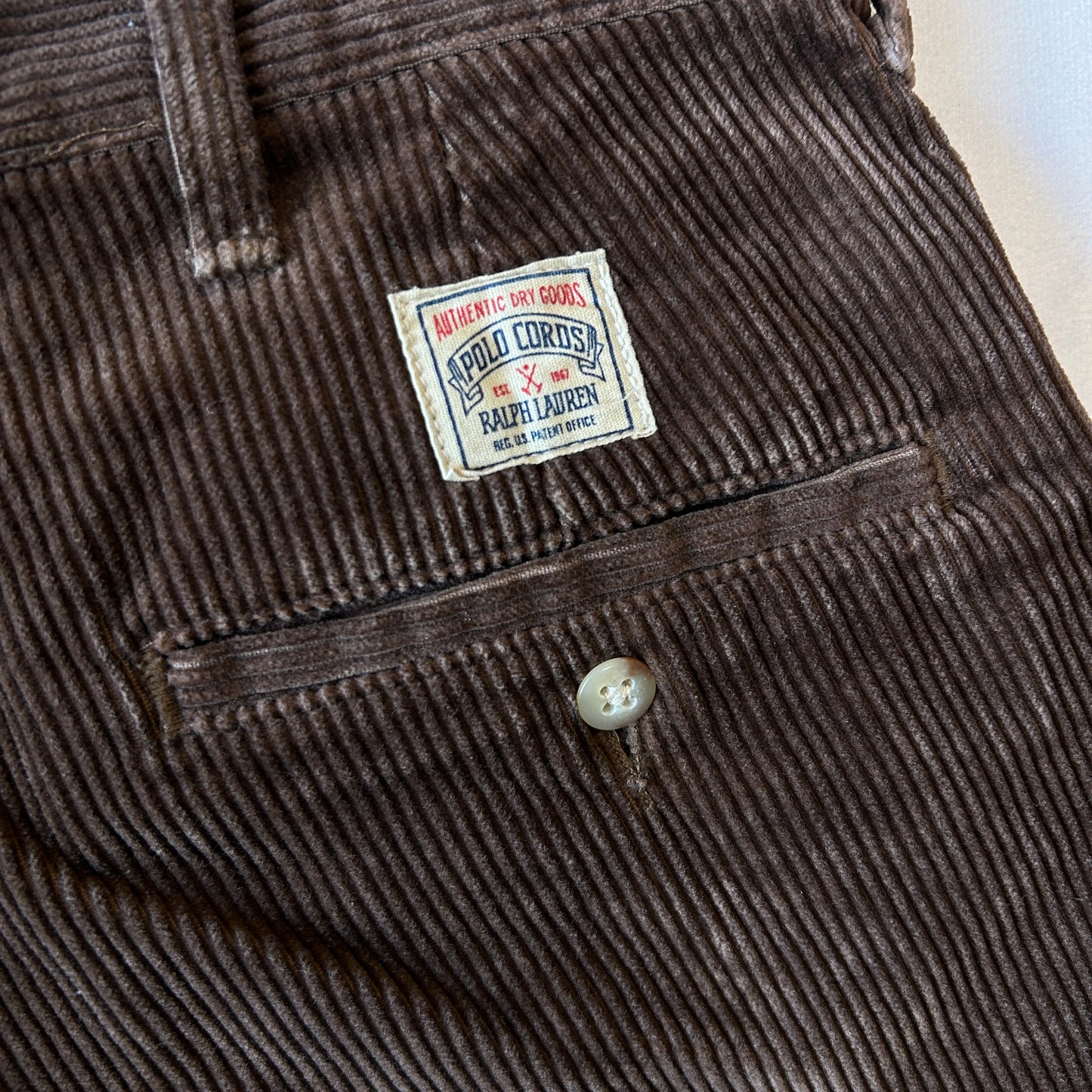 90's Polo ラルフローレン"POLO CORDS" ２タックコーデュロイパンツ USA製 ブラウン/A9134P-SO