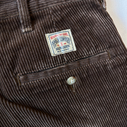 90's Polo ラルフローレン"POLO CORDS" ２タックコーデュロイパンツ USA製 ブラウン/A9134P-SO