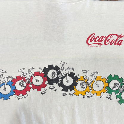 90's Coca-Cola 1990 WORLD MOUNTAIN BIKE CHAMPIONSHIPS コーラ Tシャツ 白 (XL)/B2181T-SO