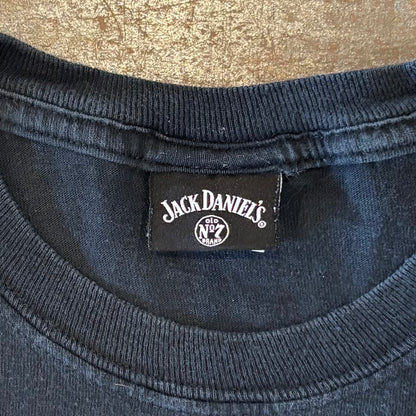 00's JACK DANIEL'S ロゴTファイヤーパターン 企業T 黒 (XL)/A6416T-SO