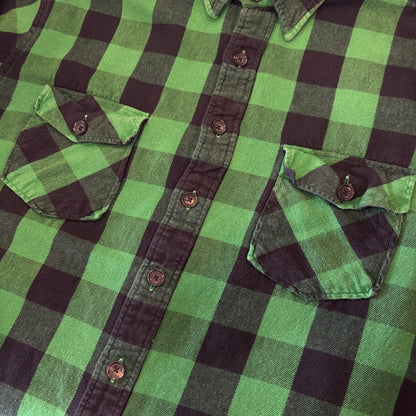 00's  Ralph Lauren  オンブレチェック ネルシャツ 緑 XXL /A8483SH-SO