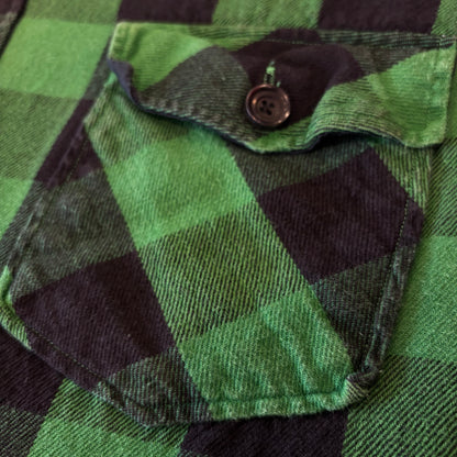 00's  Ralph Lauren  オンブレチェック ネルシャツ 緑 XXL /A8483SH-SO