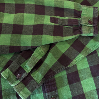 00's  Ralph Lauren  オンブレチェック ネルシャツ 緑 XXL /A8483SH-SO