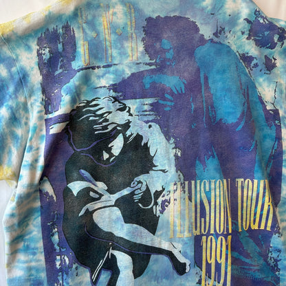 90's Guns N Roses ガンズアンドローゼス Illusion Tour Tシャツ バンドT タイダイ Liquid Blue (XL)/A1041T-SO