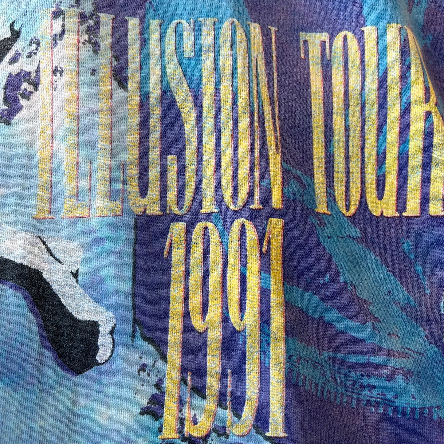 90's Guns N Roses ガンズアンドローゼス Illusion Tour Tシャツ バンドT タイダイ Liquid Blue (XL)/A1041T-SO