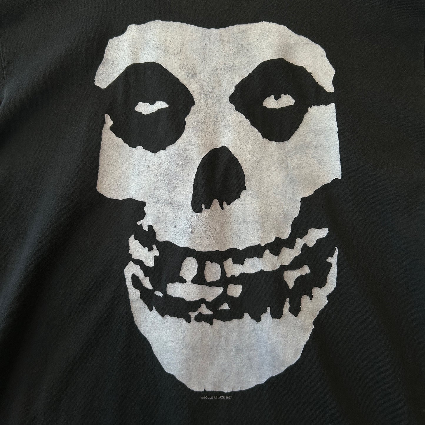 90's Misfits ミスフィッツ クリムゾンゴースト スカルTシャツ ロンT 黒(L)/C1039T-SO
