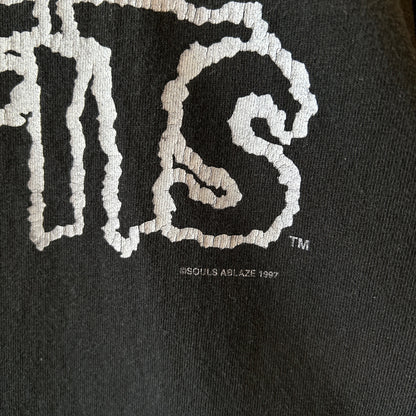90's Misfits ミスフィッツ クリムゾンゴースト スカルTシャツ ロンT 黒(L)/C1039T-SO