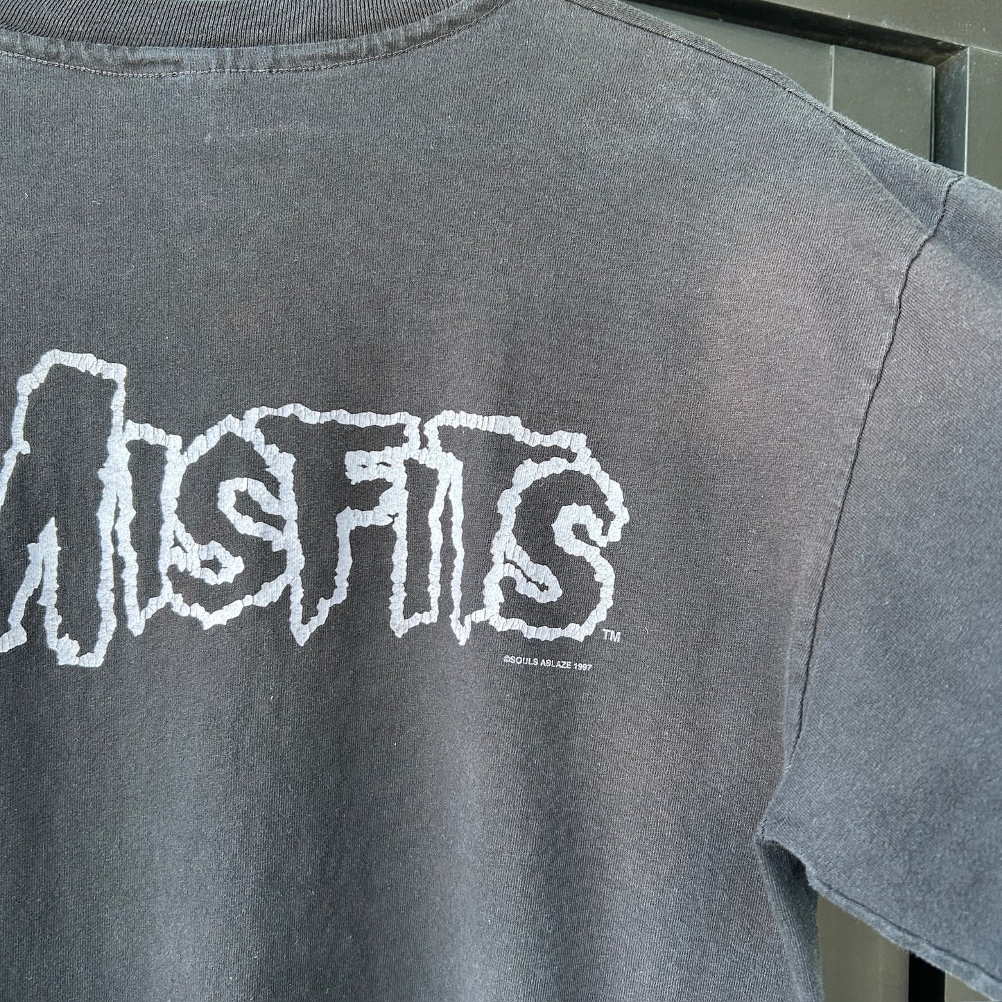 90's Misfits ミスフィッツ クリムゾンゴースト スカルTシャツ ロンT 黒(L)/C1039T-SO