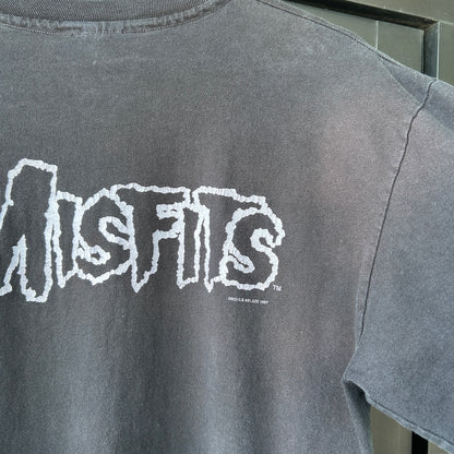 90's Misfits ミスフィッツ クリムゾンゴースト スカルTシャツ ロンT 黒(L)/C1039T-SO