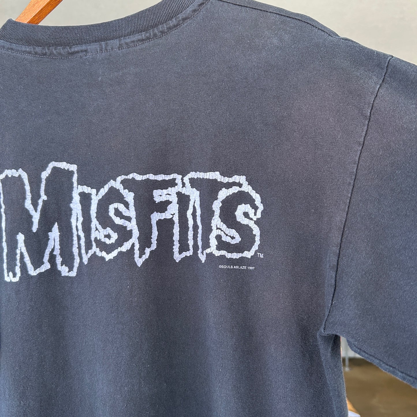 90's Misfits ミスフィッツ クリムゾンゴースト スカルTシャツ ロンT 黒(L)/C1039T-SO