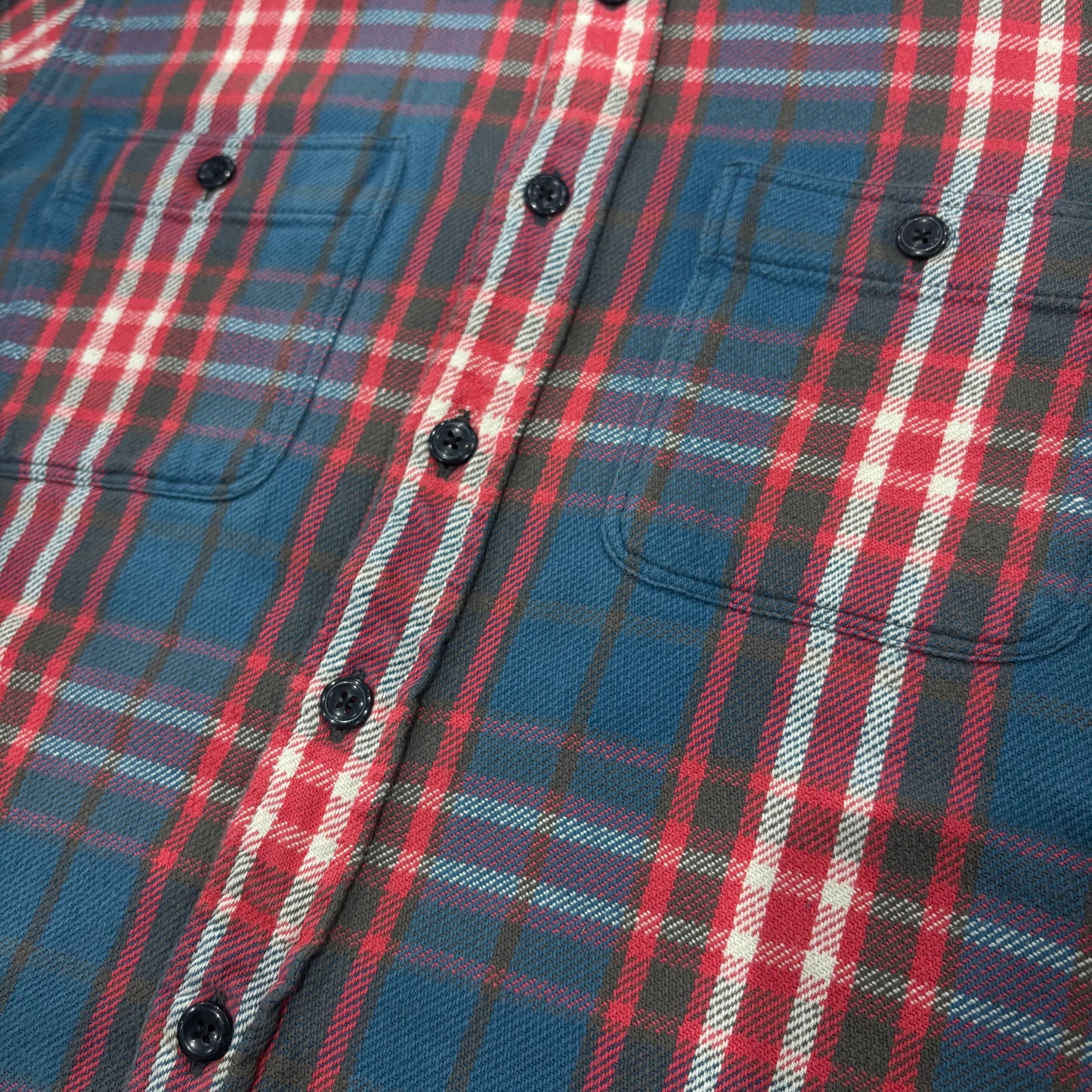 00's  Ralph Lauren RUGBY タータンチェック ネルシャツ 薄青 S /A7786SH-SO