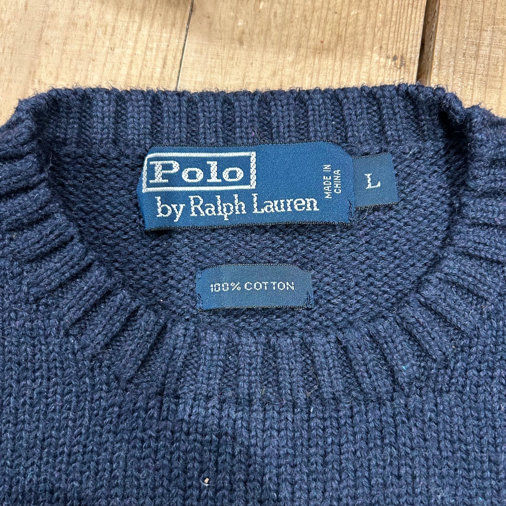 Polo Ralph Lauren ラルフローレン コットンニット 紺(L)/B1414K-SO Polo Ralph Lauren ラルフローレン コットンニット 紺(L)/B1414K-SO