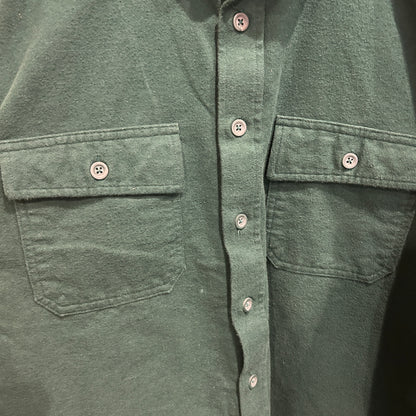 00's L.L.Bean エルエルビーン シャモアクロスシャツ 無地 グリーン(L)/A8652SH-SO