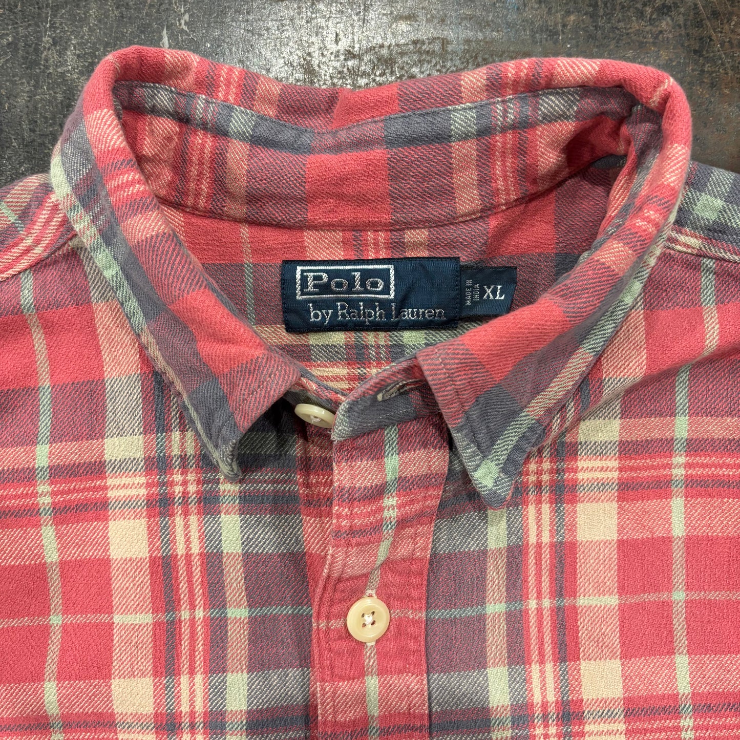 00's  Ralph Lauren  タータンチェック ネルシャツ 薄赤 XL /A8449SH-SO