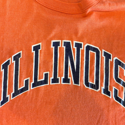 80's Champion ILLINOIS カレッジTシャツ オレンジ (XL)/A6377T-SO