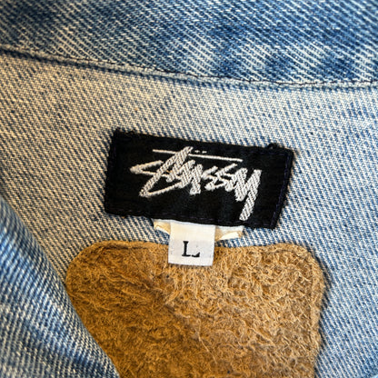80's Old Stussy デニムトラッカージャケット オールドスケート (L)/B3169J-SO