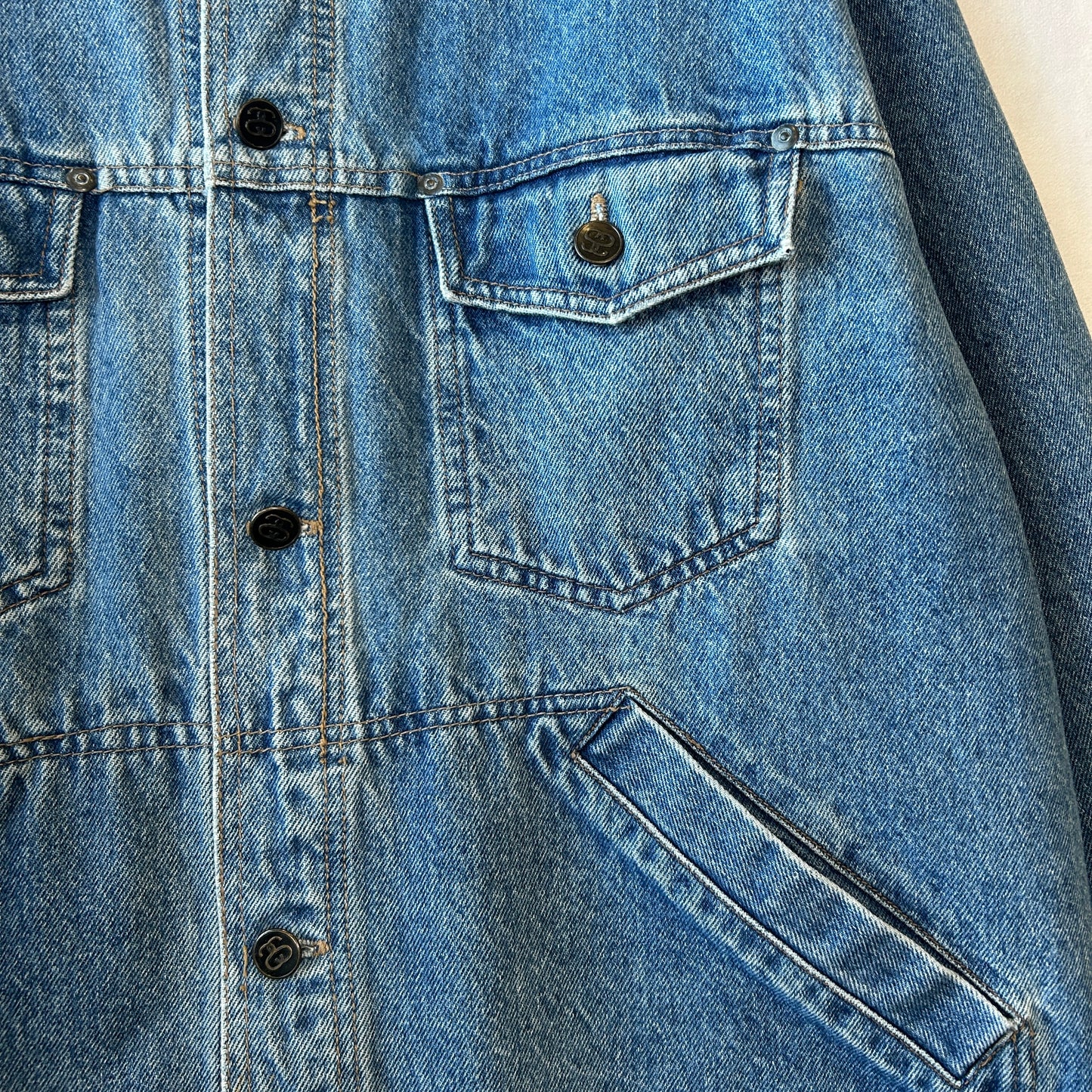 80's Old Stussy デニムトラッカージャケット オールドスケート (L)/B3169J-SO