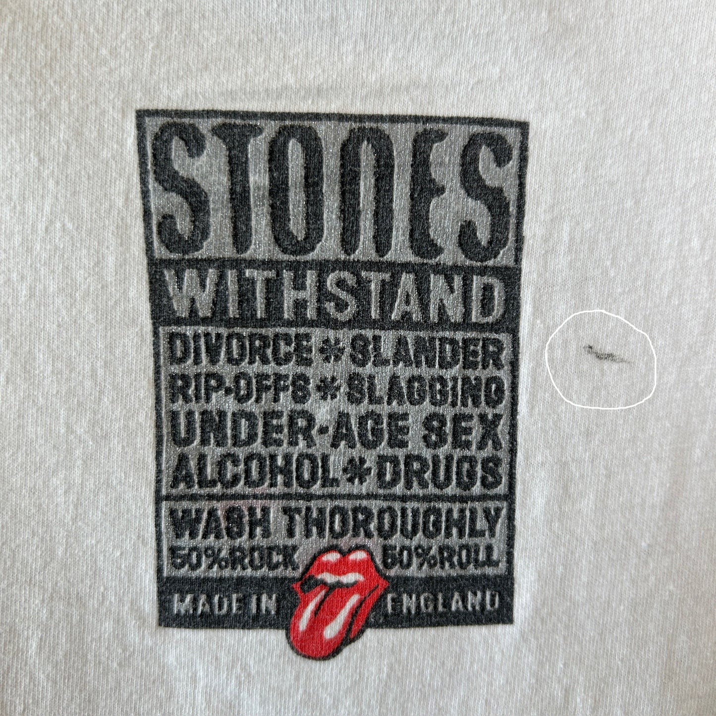 90's Rolling Stones ローリング・ストーンズ Voo Doo Lounge ツアーTシャツ 白(XL)/A1044T-SO