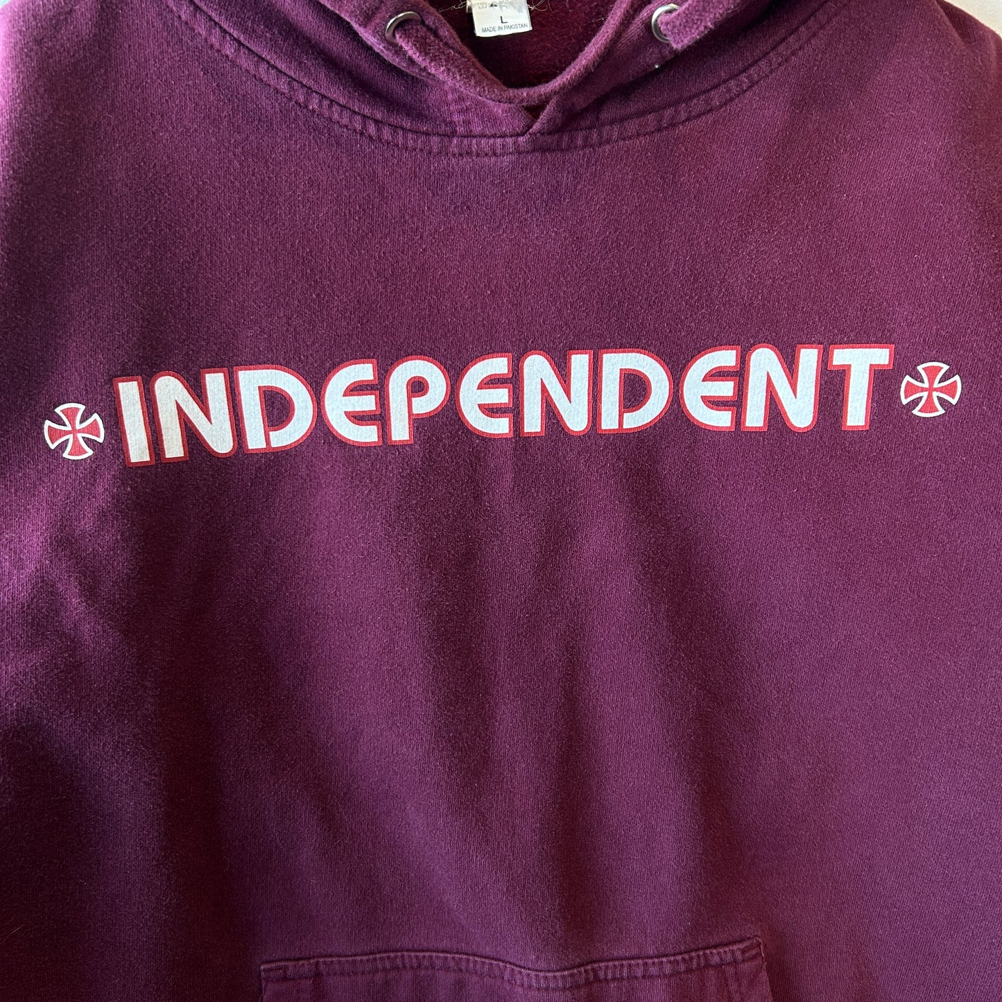 00's Independent アイアンクロス スウェットフーディー ワインレッド(L)/C0110S-SO