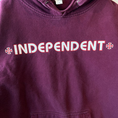 00's Independent アイアンクロス スウェットフーディー ワインレッド(L)/C0110S-SO
