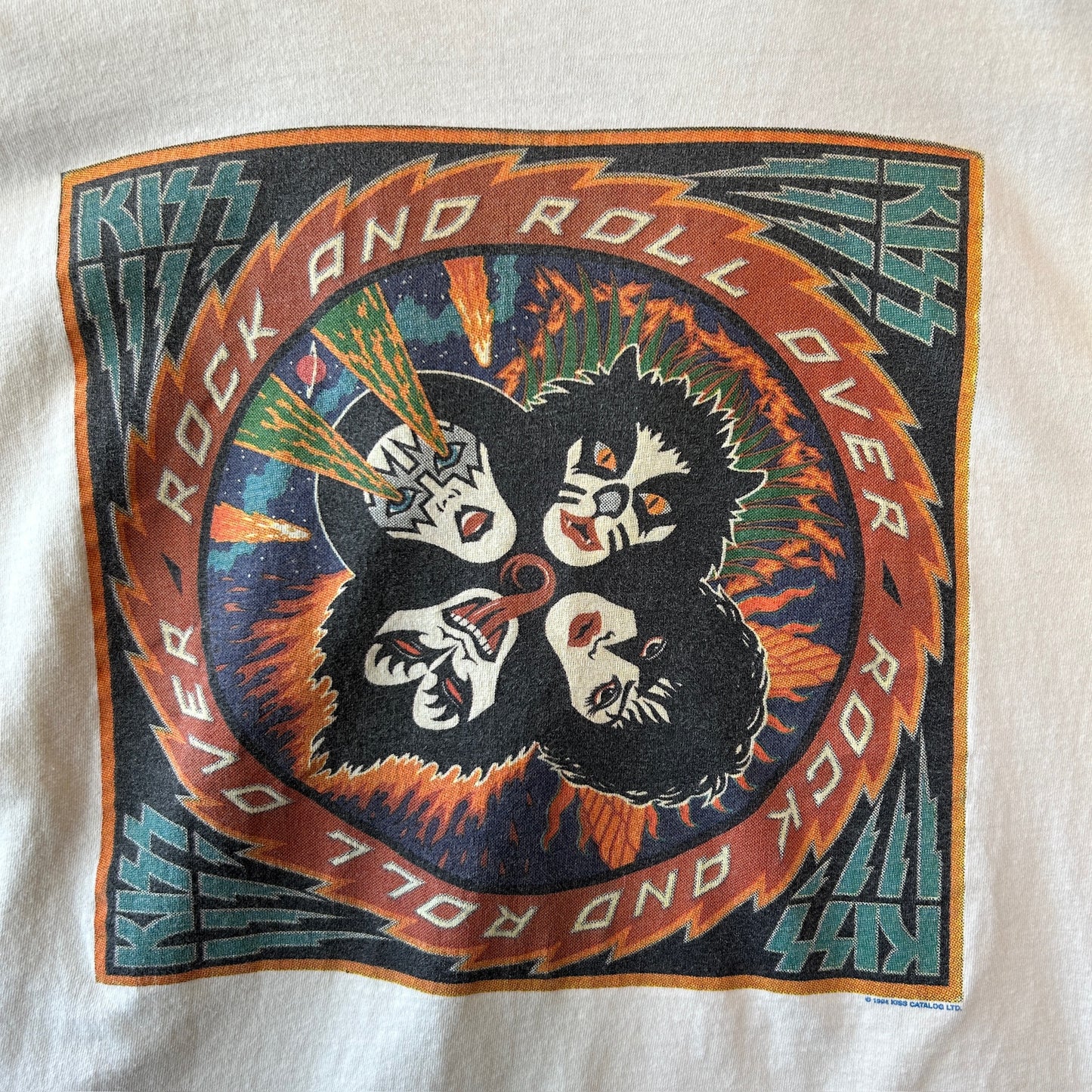 90's KISS キッス ”ROCK AND ROLL OVER" リンガーTシャツ バンドT (L)/A7174T-SO