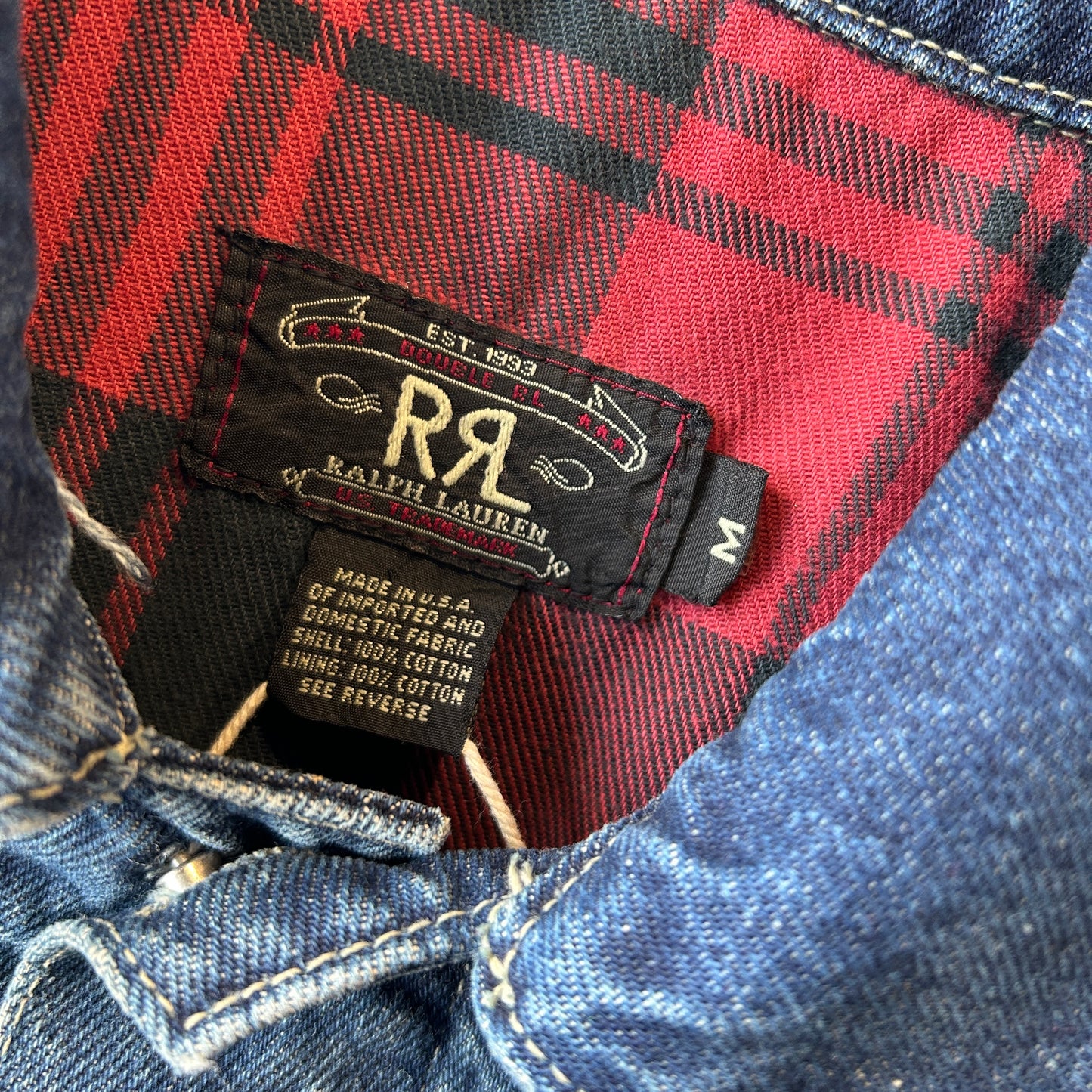 90's RRL ラルフローレン 2ndタイプ デニムトラッカージャケット 三つ星タグ (M)/C0112J-SO