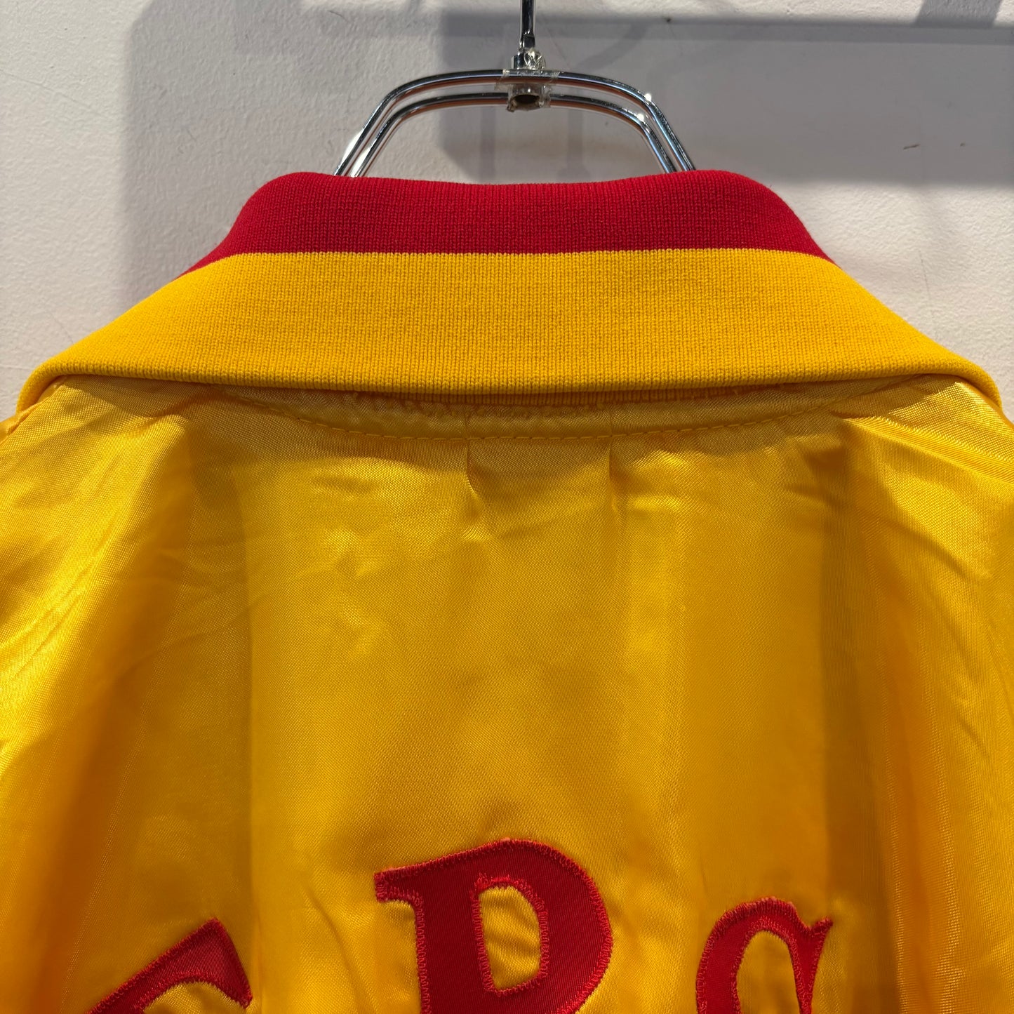 80's SPORTSWEAR "PEPSI" ペプシ ナイロン サテンジャケット イエロー/レッド (L)/A4928J-SO