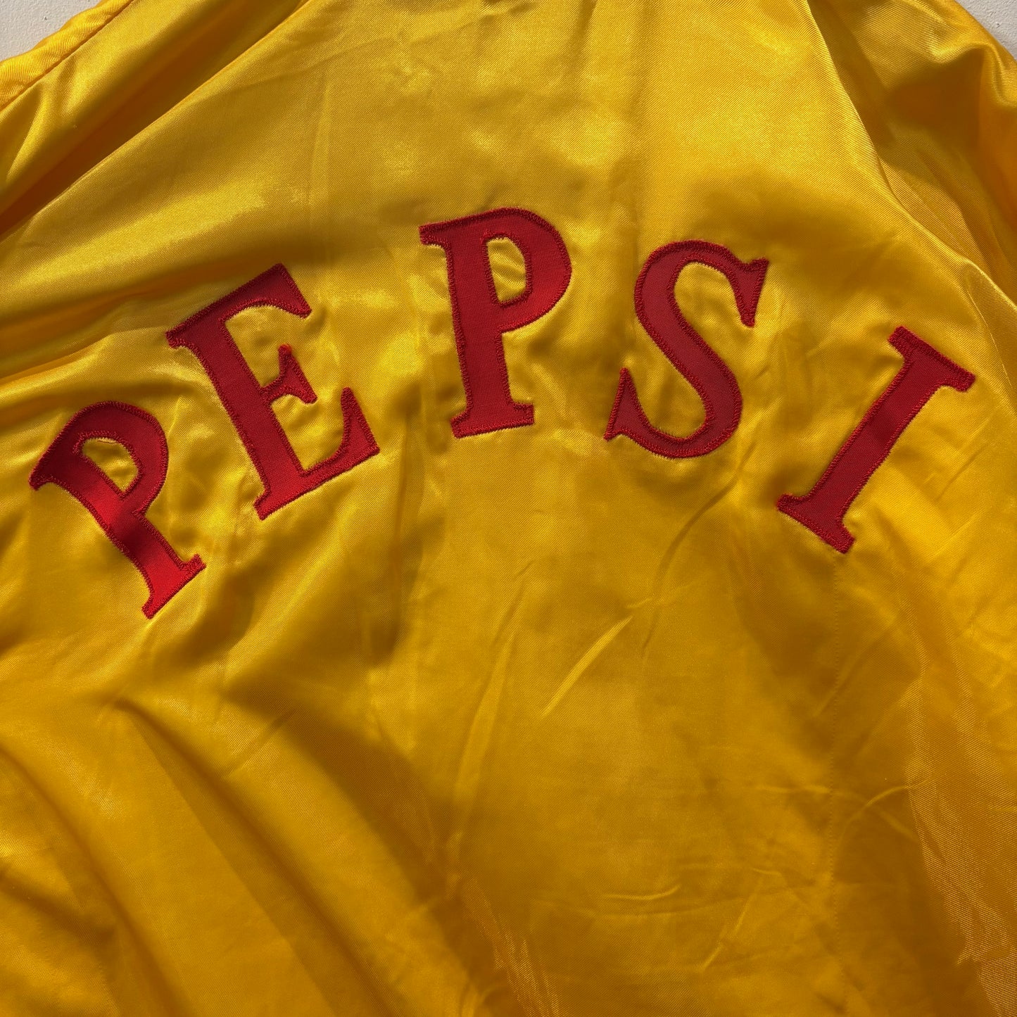 80's SPORTSWEAR "PEPSI" ペプシ ナイロン サテンジャケット イエロー/レッド (L)/A4928J-SO