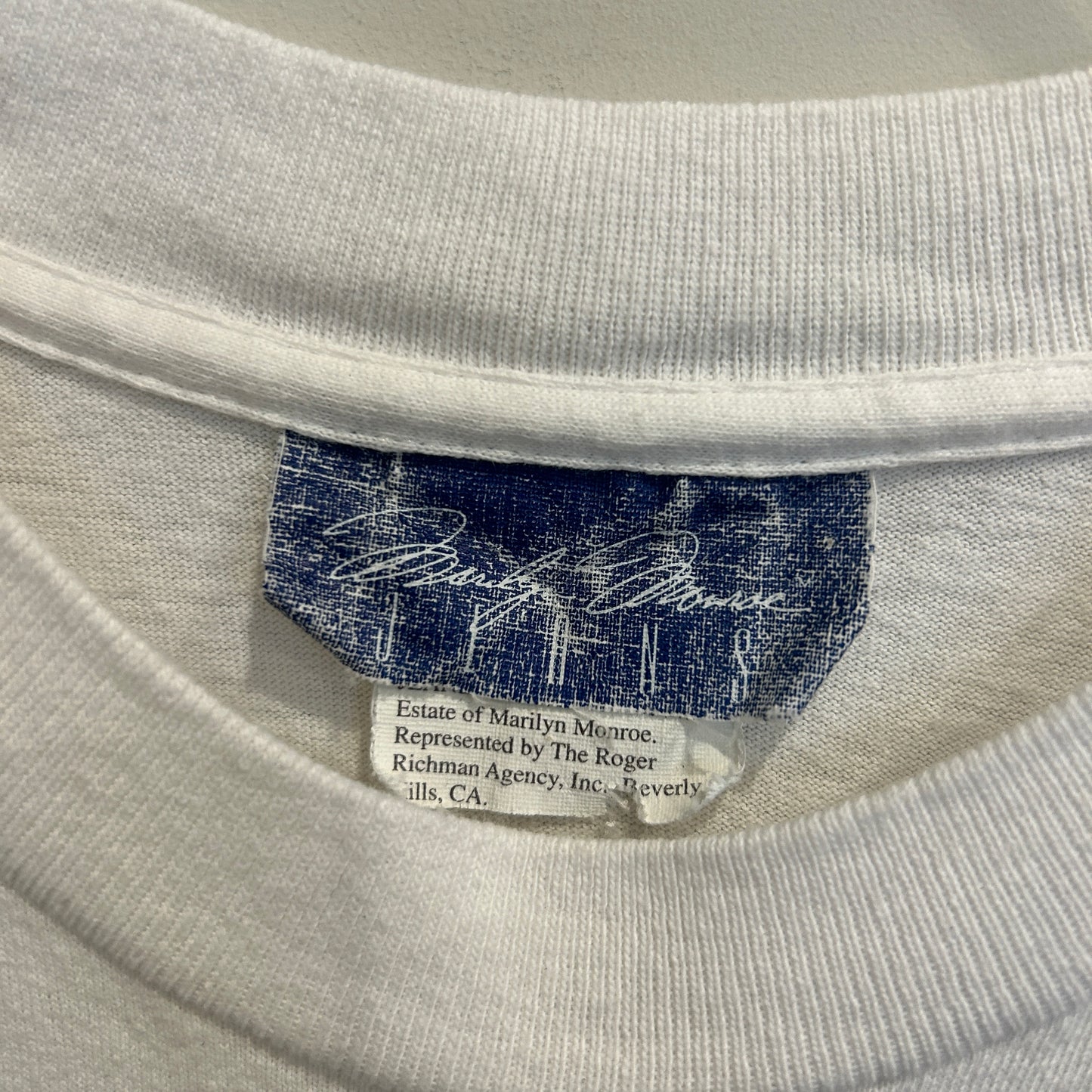 90's Marilyn Monroe jeans マリリン・モンロー Tシャツ 白 (サイズ不明)/A8468T-SO