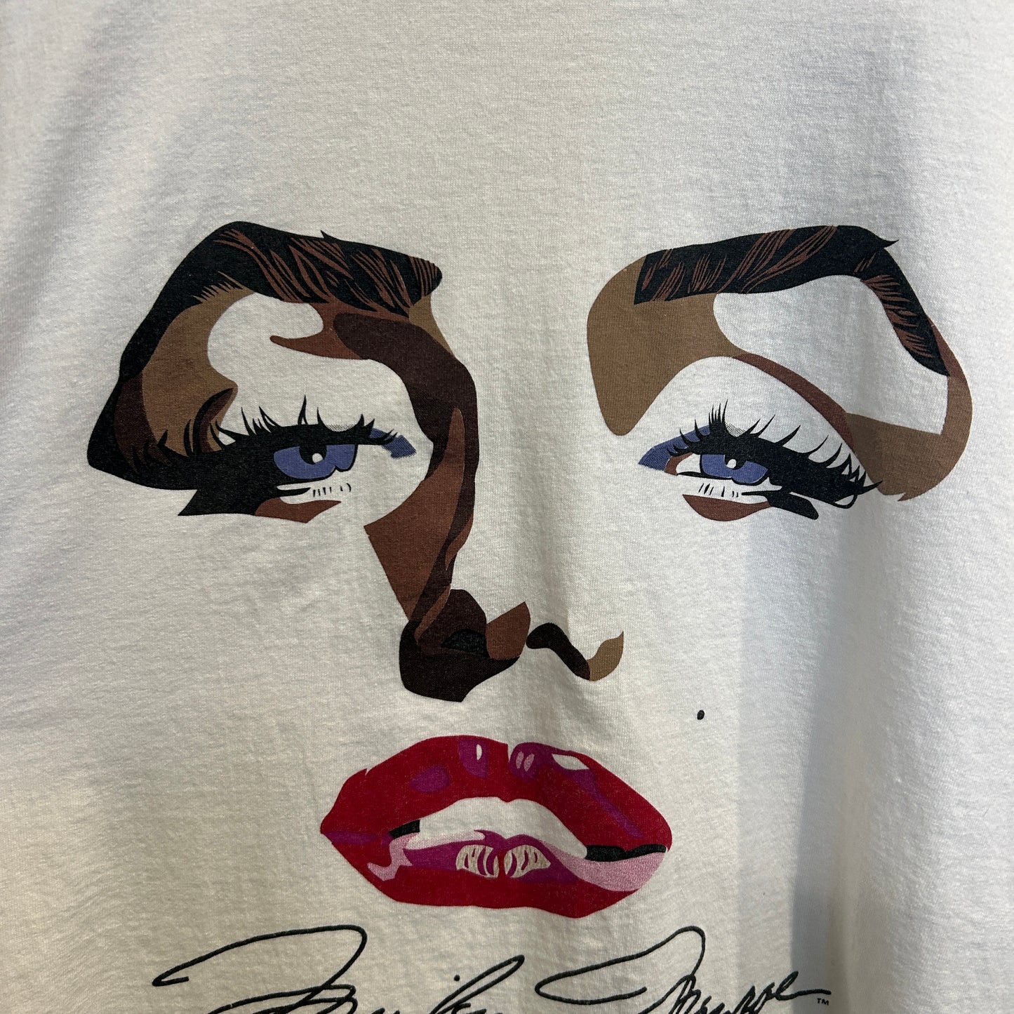 90's Marilyn Monroe jeans マリリン・モンロー Tシャツ 白 (サイズ不明)/A8468T-SO