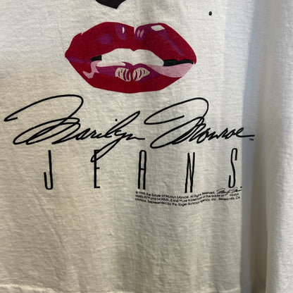 90's Marilyn Monroe jeans マリリン・モンロー Tシャツ 白 (サイズ不明)/A8468T-SO