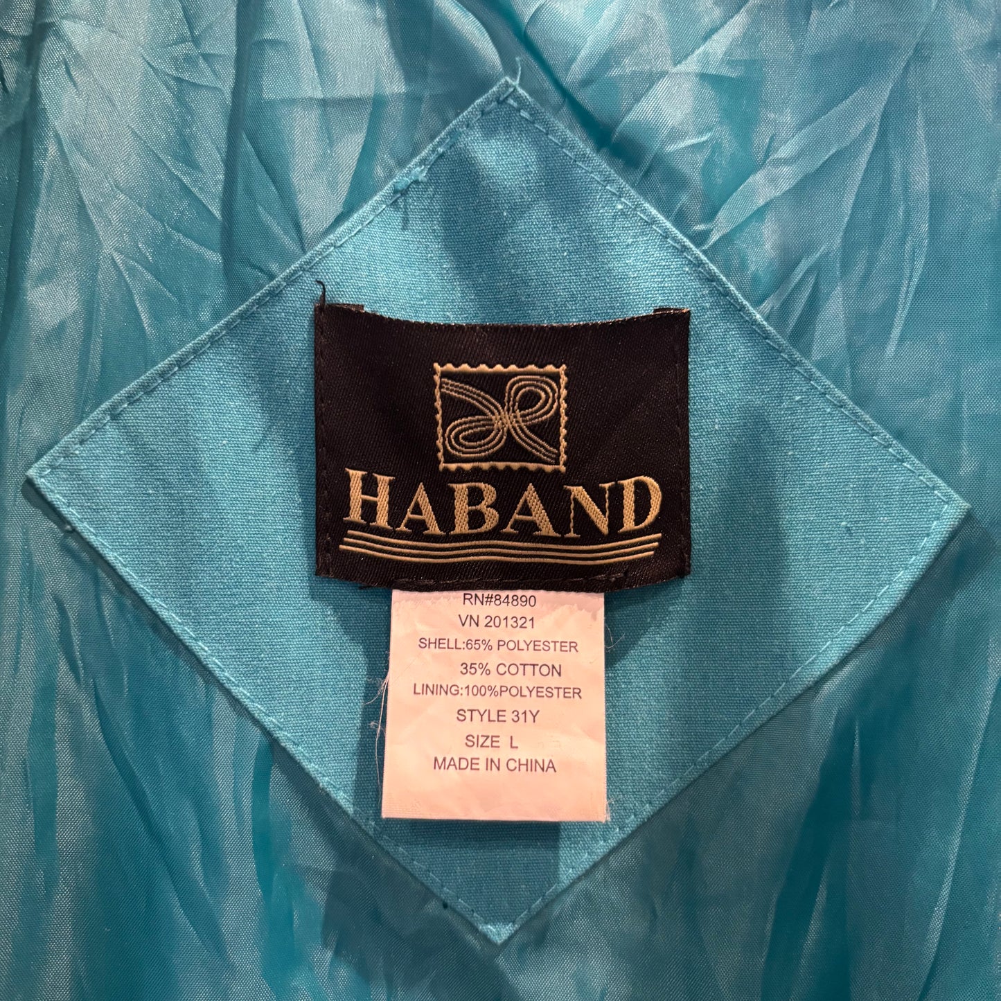 90-00's HABAND ハバンド カップショルダージャケット ダービー ターコイズブルー (L)/A8275J-SO
