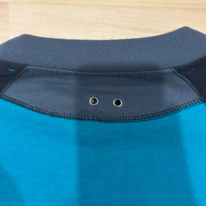 90's Adidas アディダス マルチカラーラグランスウェット 左袖パッチ 黒赤灰水色 (サイズ不明)/B0190S-SO